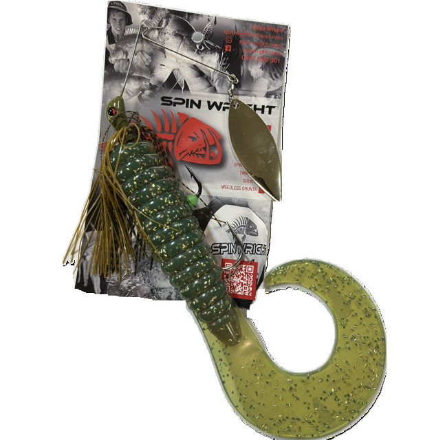 Spinwright 1oz Spinner Bait Single Willow - Huge Curly RIGGED