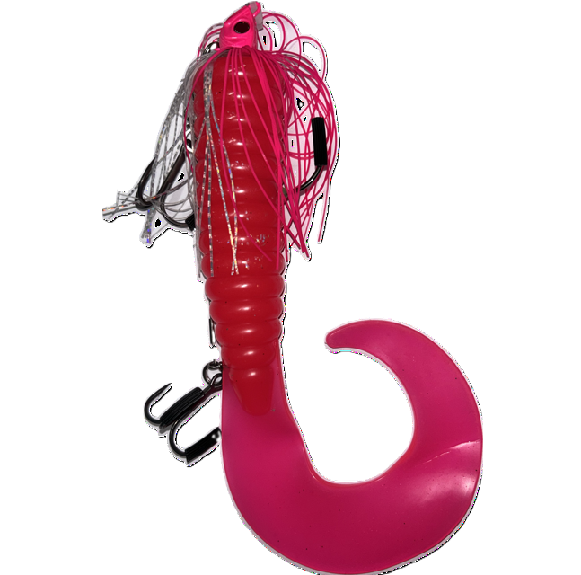 Spinwright 1oz Swim Jig - Huge Curly RIGGED