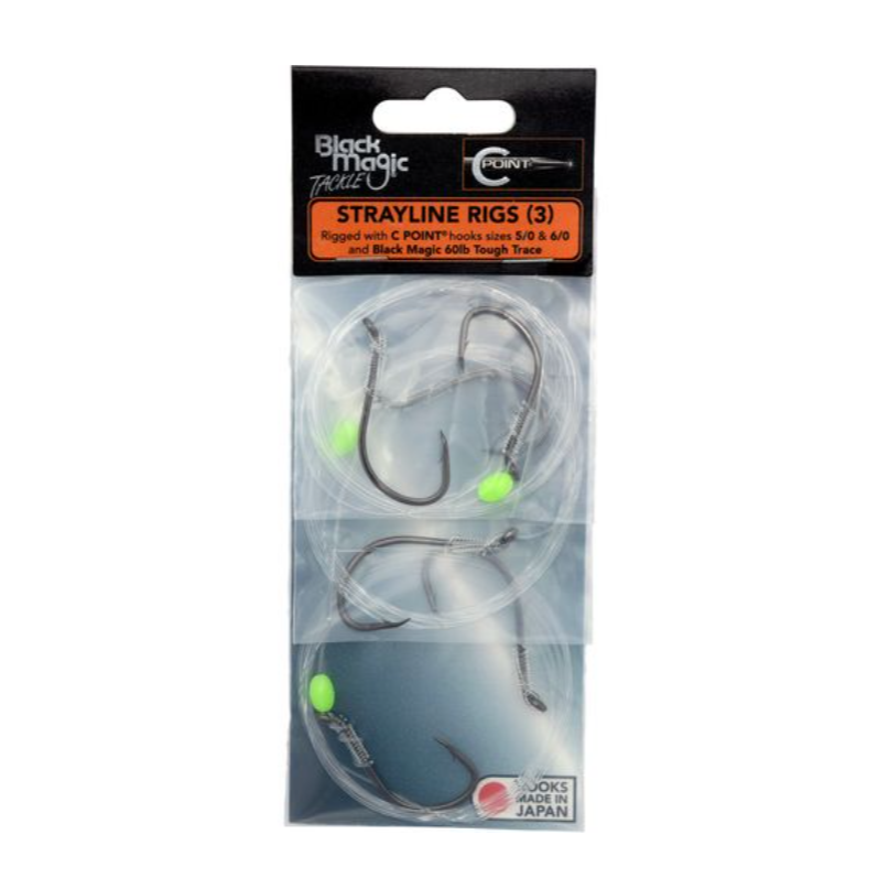 Black Magic Stray Line rigs 3pk 5/0-6/0 Hooks