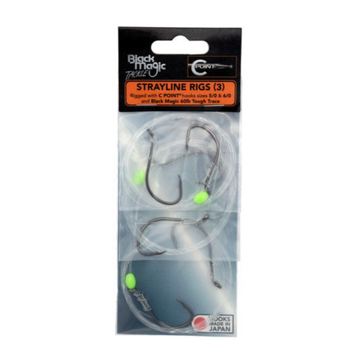 Black Magic Stray Line rigs 3pk 5/0-6/0 Hooks