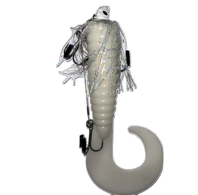 Spinwright 1oz Swim Jig - Huge Curly RIGGED