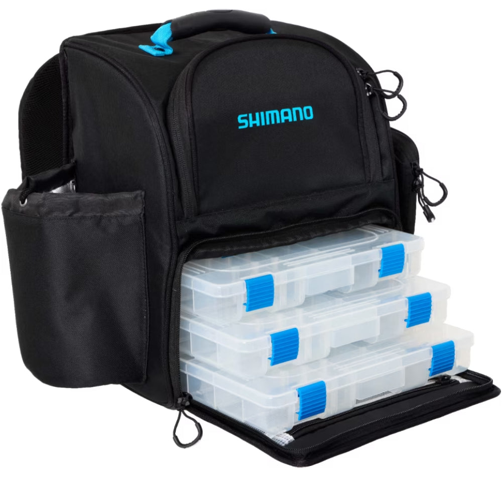 SHIMANO Backpack Medium w Tackle Boxes Black 2025 Release