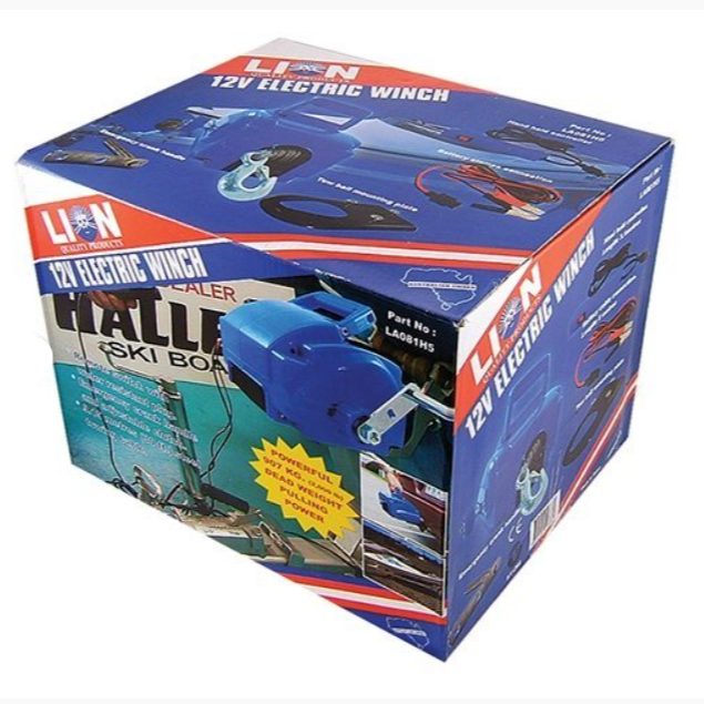 Lion 12V Electric Winch BLACK